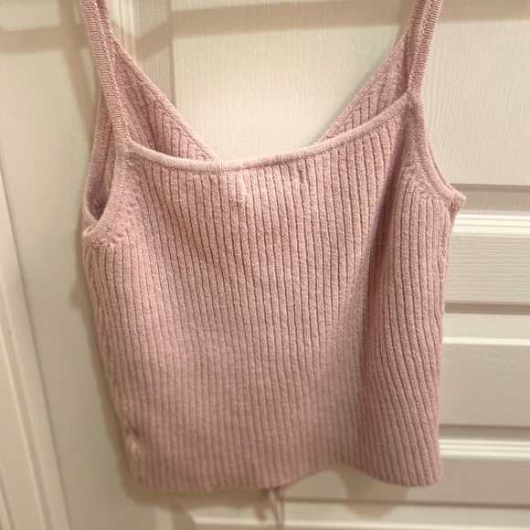 Lace up knit cropped top tank - Picture 3 of 3